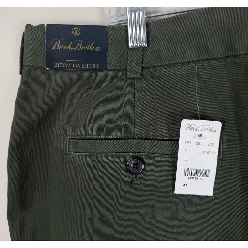 Brooks Brothers Shorts Mens 42‎ Bermuda Garment Dyed Collection Green NWT - Picture 7 of 7
